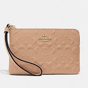NWT COACH Wristlet Taupe Leather